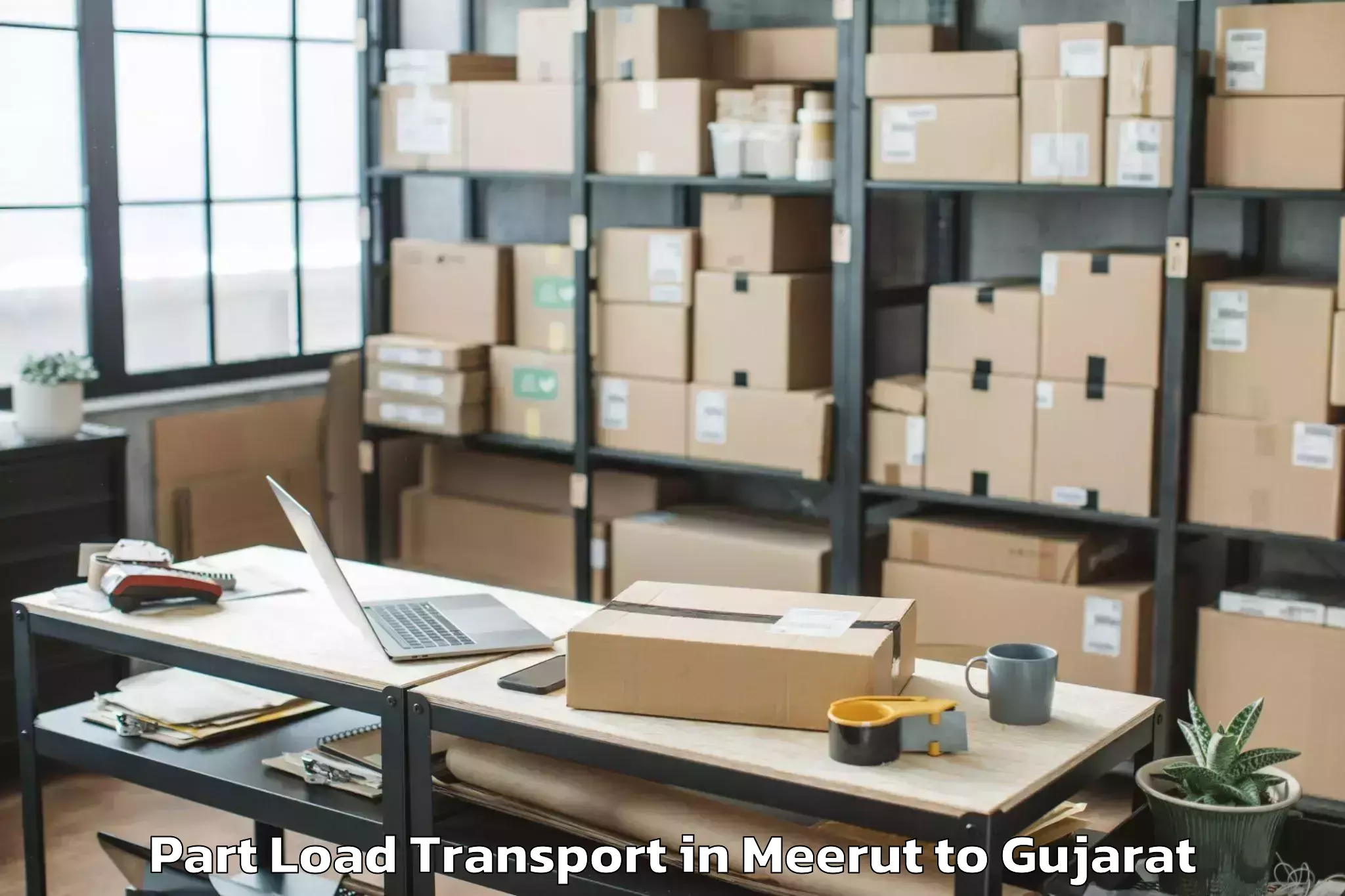 Hassle-Free Meerut to Wankaner Part Load Transport